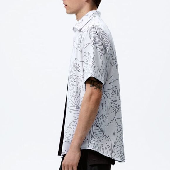 NWT Zara Printed Stretchy Men’s Shirt - Picture 4 of 8